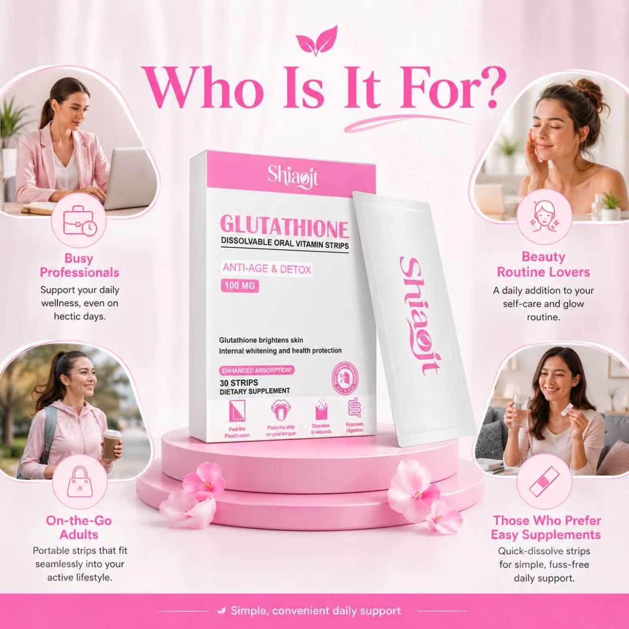 Glutathione oral strips