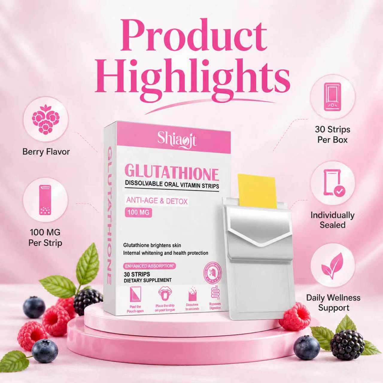 Glutathione oral strips