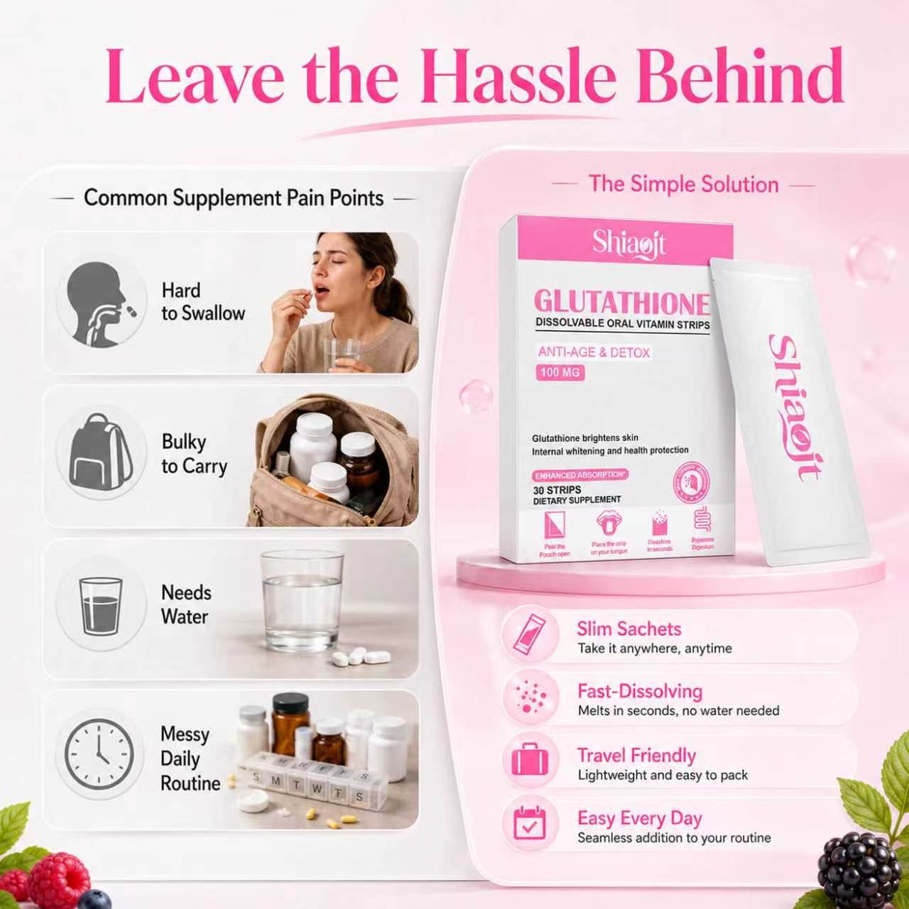Glutathione oral strips