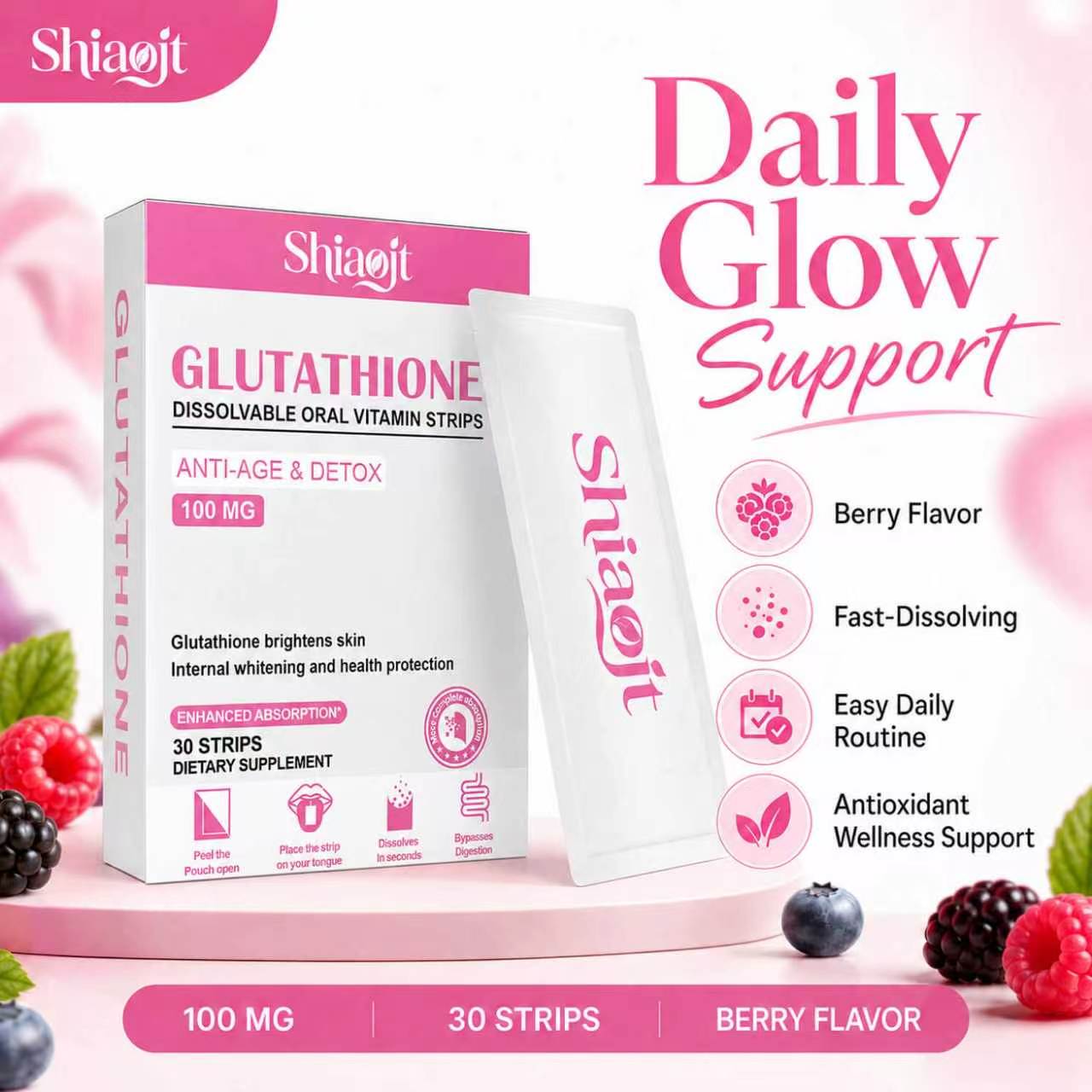 Glutathione oral strips