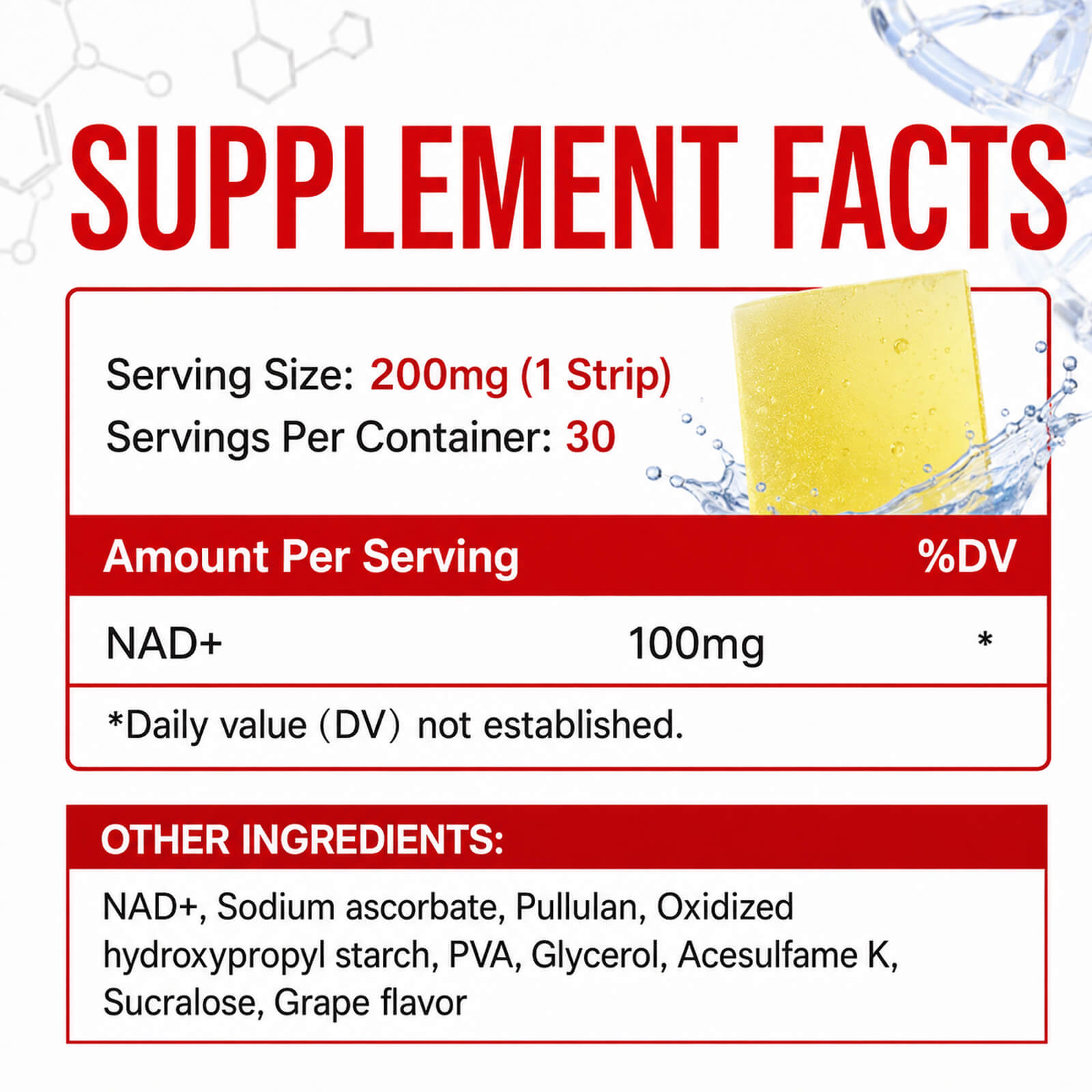 NAD+oral strips