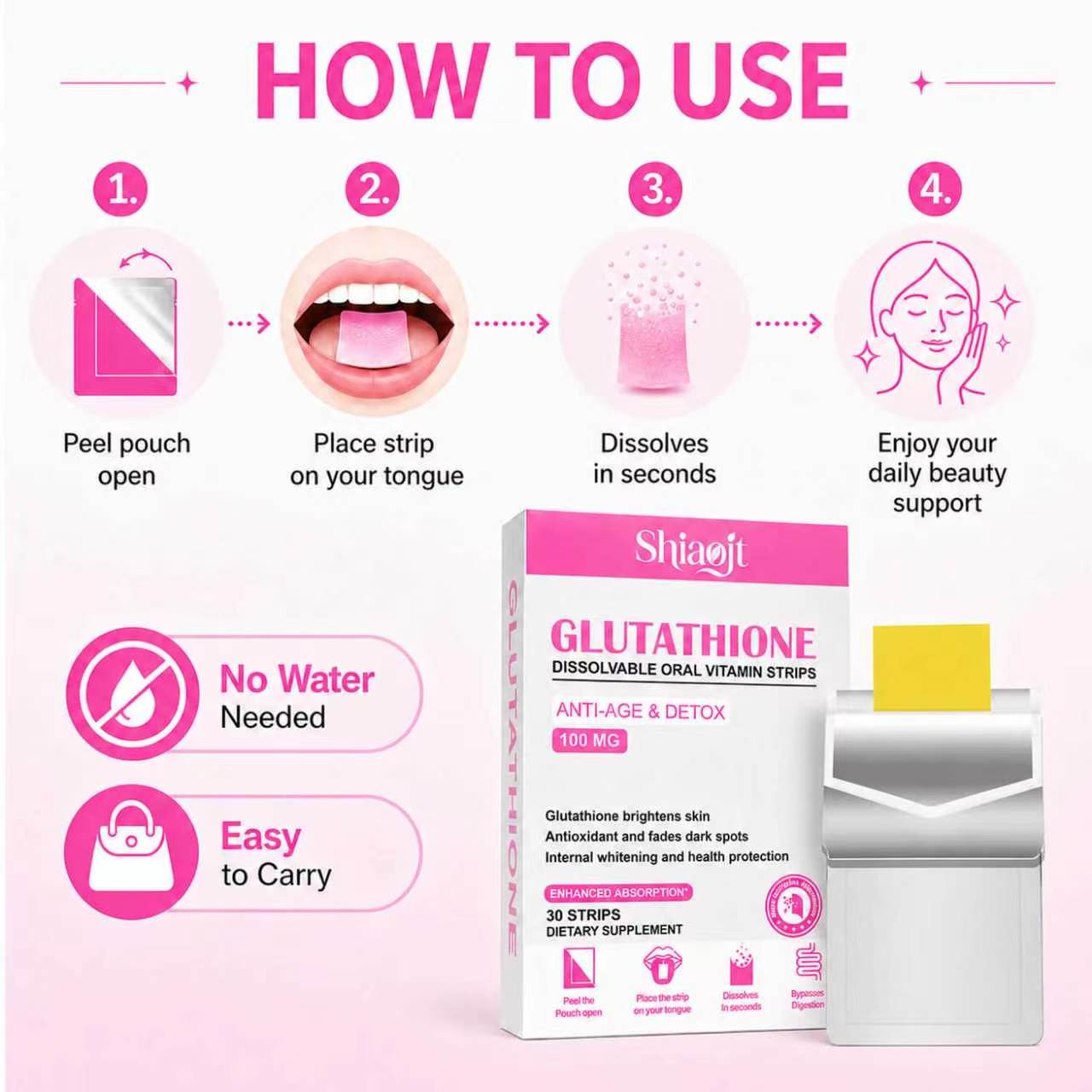Glutathione oral strips